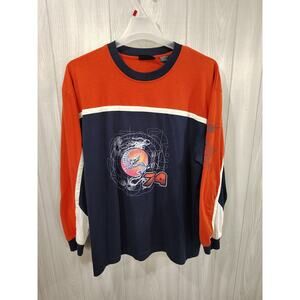Y2K 2000s No Boundaries Dragon Long Sleeve Shirt Men’s Size L Black Orange